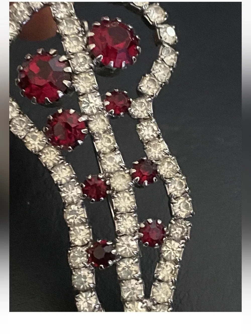 Vintage Delizza & Elster 60s Red Rhinestone Chili Pepper Juliana Brooch Pin